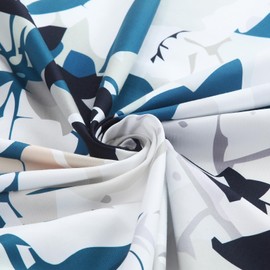 BESTRIPES Fabric Shower Curtain 78 Inches Long, Blue Black Beige Watercolor Foral Plant Shower Curtains for Bathroom, Modern Decorative Bathroom Curtains, 72" W x 78" H