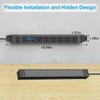 HHSOET Metal 360° Rotating Mountable Power Strip, 8 Outlet Gaming