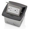 Leviton Pop-Up Floor Box with 15 Amp, Tamper-Resistant Outlet, PFTR1-MB,