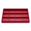 Oirlv Gorgeous Red Leather Jewelry Tray 12 Grid Jewelry Drawer