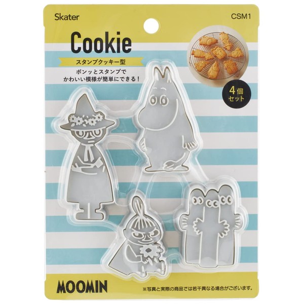 Skater CSM1-A Moomin Stamps Cookie Cutter Bread Cutter Set of 4