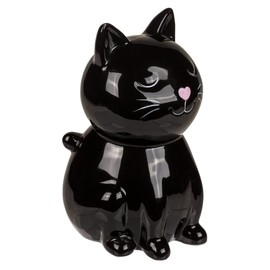 Ceramic Money Box with Lid and Key (Black)