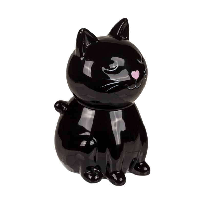 Ceramic Money Box with Lid and Key (Black)