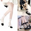 JK Home Women's Ruffle Socks, See-Through, Crew Length, Thin, No