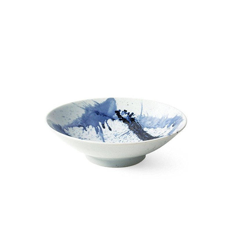 MIYA Blue Splash Sushi Plates for 2 - Modern Ceramic