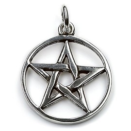 Drachensilber Pendant Silver Witch Star Wicca Pentagram Jewellery Pendant 925 Silver Witch Magic Amulet, Silver, No Stone