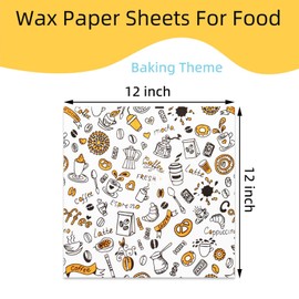300pcs Deli Paper Sheets 12"x12", Wax Paper Sheets for Food, Grease Resistant Sandwich Wrapping Paper, Premium Food Basket Liners for Bakery, BBQ, Picnic, Home Party, Festival and Outdoors