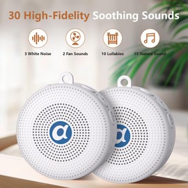 Portable Sound Machine Baby Mini White Noise Machine with 30 Soothing Sounds 32 Volume Levels 3D Surround Sleep Sound Machine 4 Timer Rechargeable Brown Noise Machine for Kids Adult Home Travel