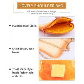 OSALADI Toast Shoulder Bag Food Shape Purse Cute Bread Shape Purse Girls Crossbody Purse Novelty Purses For Women