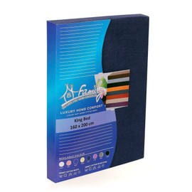 Family Bedding Single Fitted Sheet - Navy Bedding Deep Pocket - Soft Jersey 100% Cotton 4 Way Stretch Bed Sheets - Shrinkage and Fade Resistant. (Single (100x200cm), Navy Blue).