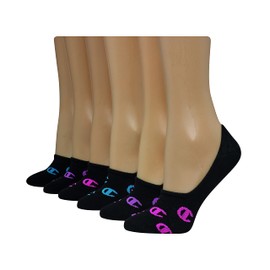 Champion womens 6-pack Invisible Liner, Black Color Cs, Shoe Size 5-9 US