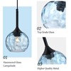 JHLBYL Blue Glass Pendant Light fixtures, Mini Glass Pendant Light