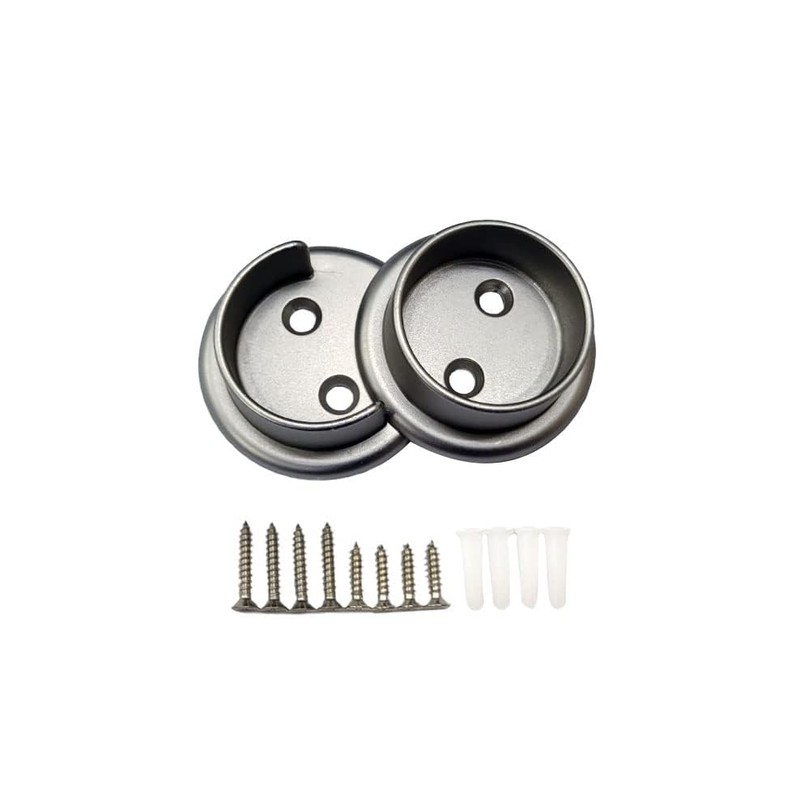 QCAA Heavy Duty Solid Metal Closet Rod Socket Set, 1-3/8'',