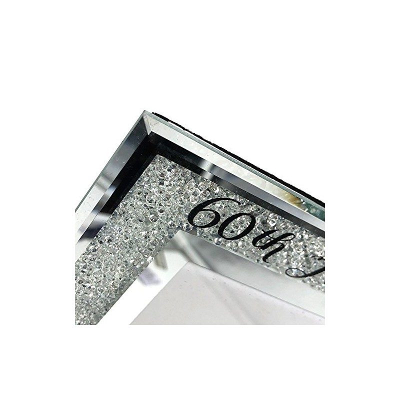ukgiftstoreonline 60th Diamond Wedding Anniversary Crystal Border 5 x 7