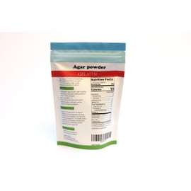 Agar Agar powder 4 oz 113 g | Plant-based source from red algae | Unflavored thickener for cooking and baking | Vegetarian alternative to beef gelatin