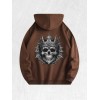 Crowned Skull Graphic Hoodie 100% Cotton US Warehouse 7 ColorsColor:
