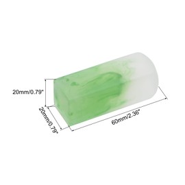 sourcing map Blank Stamp, 2x2x6cm Green Square Stone Engraving Name Chop for Painting Calligraphy Art Supply