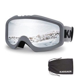 Karsaer Ski Goggles, OTG, Anti-Fog & Helmet Compatible Fit Snow Goggles for Men & Women