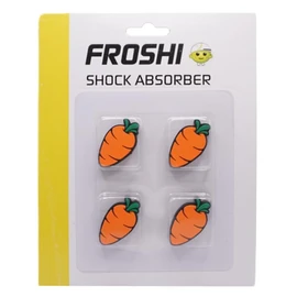 FROSHI Tennis Vibration Dampeners Shock Absorbers Performance Accessory Gift Fun Design 4-Pack Match with Your Doubles Partner! (Carrot)