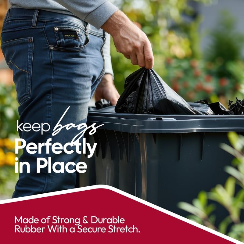 Rubber Bands 95-96 Gallon Trash Cans - Garbage Bag Holder