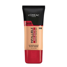 L'Oreal Paris, Base De Maquillaje Líquida De Larga Duración, Infallible 24H Pro-Matte, Tono Caramel Beige 108, 30Ml