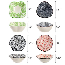 Frcctre Set of 12 Ceramic Dipping Sauce Bowls, 3 Oz Porcelain Pinch Bowls Soy Sauce Dish Set, Small Prep Bowl Condiments Dishes Side Dishes for Sauces Ketchup Appetizer Condiment BBQ