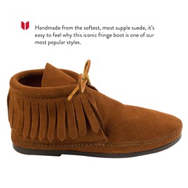 Minnetonka Women's Classic Fringe Boot,Hardsole Brown,6 M US