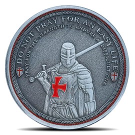 Knights Templar Motivational Challenge Coins Christian Red Cross Religious Collection Coin
