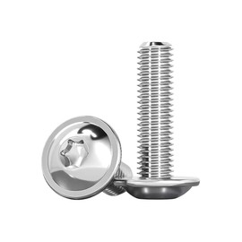 Drenky Rounded Head Screws with Flange Pack of 20, M4 x 30 mm Screws Torx ISO 7380-2 Pan Head Screws Flange Screws Rustproof Stainless Steel A2 V2A Machine Screws, Full Thread