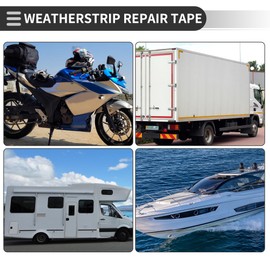 Motoforti Universal Weatherstrip Tarpaulin Repair Tape Leak-Proof Tent Awning Tape Tear Resistant Tape for Truck Car, 0.75"x49.21ft, Polyester, Black, 1 Pc