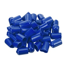 QUARKZMAN Rubber Caps, 50 Pieces Round Screw Thread Protective Caps 11.5mm Diameter Bolt Caps Covers for Pipes Rods Nuts Furniture, Blue