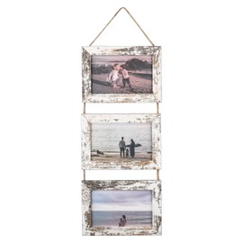XTDMJ Collage Picture Frame for 3 Photos, 15 x 10 cm, Foldable Pictures, Wooden Picture Frame with Acrylic Plate, Multi Frame for Wedding, Family, Baby, Light Brown, 6 x 4 Inches