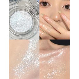 Erinde Glitter Single Eyeshadow, Highly Pigmented Eye Shadow, Long - Lasting & Waterproof Metallic Silver Makeup, Shimmer & Highlighter Eye Shadow Makeup, Smooth Matte Texture