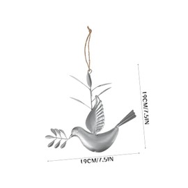 GRIRIW Creative Hanging Metal Dove Ornament for Christmas Tree Iron Craft Decoration for Wall Hanging Peace Symbol for Holiday Decor and Festive Celebrations