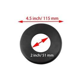bociloy Wall Split Flange 51mm/2"Diameter, ABS Round Self-Adhesive Escutcheon Plate, Wall Hole Decoration Cover, Water Pipe Plate Cover, Black, 2PCS