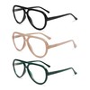 AMOMOMA 3 Pack Retro Oversized Aviator Reading Glasses for Women