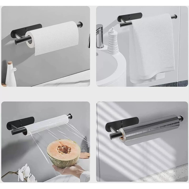 Paper Towel Holder Under Cabinet-Self Adhesive or Drilling,Wall Mounted Paper