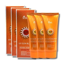 Ikel Ekel UV sunblock sun lotion SPF50PA+ 70ml 3 pieces for water play, outdoor sports, travel / 이켈 UV 선블록 선로션 SPF50PA+ 70ml 3개 물놀이 야외스포츠 여행용