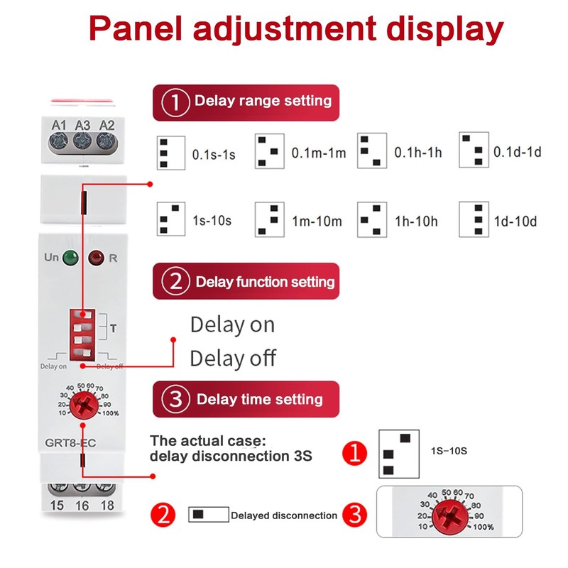 DEWIN Time Relay, GRT8-EC Delay Time Relay Single Function Time