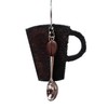 Handmade Coffee Christmas Ornament with Spoon and Bean Charms