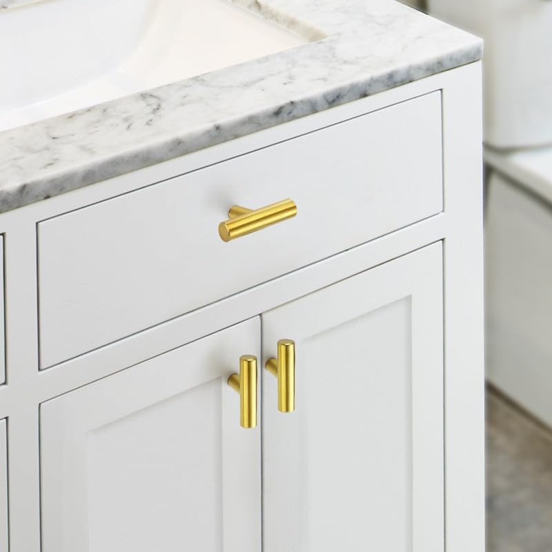 JOY DECOR 10 Pack Cabinet Knobs, Gold Cabinet Handles, 2in