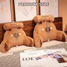 GKWW Cute Capy Reading Pillow Bed Rest Pillow Bed Wedge Backrest with Arms Back Support for Reading,Relaxing,Watching TV,Gaming(Capybara,27.6 * 19.7IN)