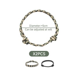 DHSBGWSX 2 Braided Lanyards, Paracord Bracelet, Braided Bracelet, Adjustable Bracelet, Simple and Fashionable Multifunctional Bracelet, Suitable for Camping and Mountaineering, Nylon