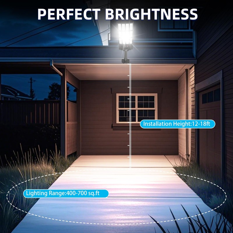 Ecoralios Solar Street Lights Outdoor Waterproof,38000LM,Wide Angle Solar Flood Light,