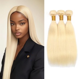 Honey Blonde Straight Human Hair Bundles 16 18 20 Inch Unprocessed 613 Human Hair Bundles for Black Women