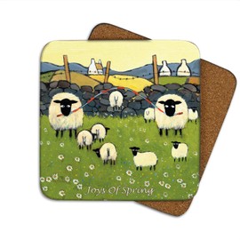 Joys Of Spring Coaster by Thomas Joseph - Funny Sheep