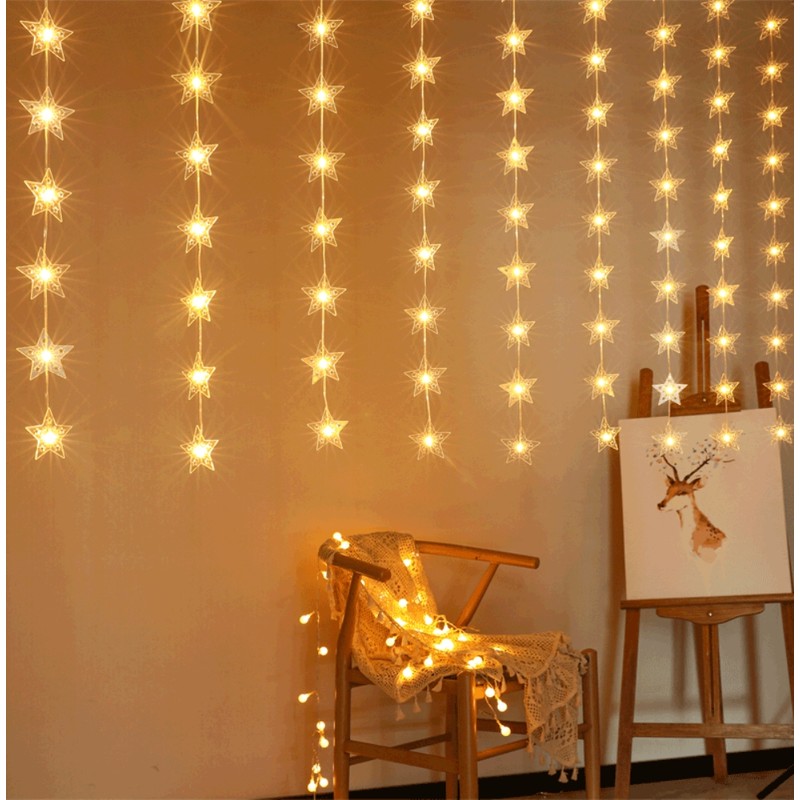 Fairy Christmas Lights LED Star String Lights with Remote for
