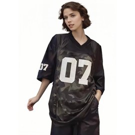 Wayolyn Streetwear Short Sleeve Shirts Graphic Tees Y2k Summer Tops 2024 Grunge Oversized Jersey Camouflage