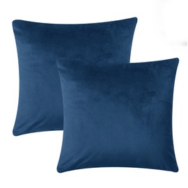 Imperial Rooms Cushion Covers 45 x 45 cm Pack of 2 Square Throw Velvet Pillow Cases Bedroom Decor Cushion for Sofa Living Room Car (Navy, 18 x 18 Inch)