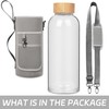 Ferexer 48 oz Sports Borosilicate Glass Water Bottle with Bamboo
